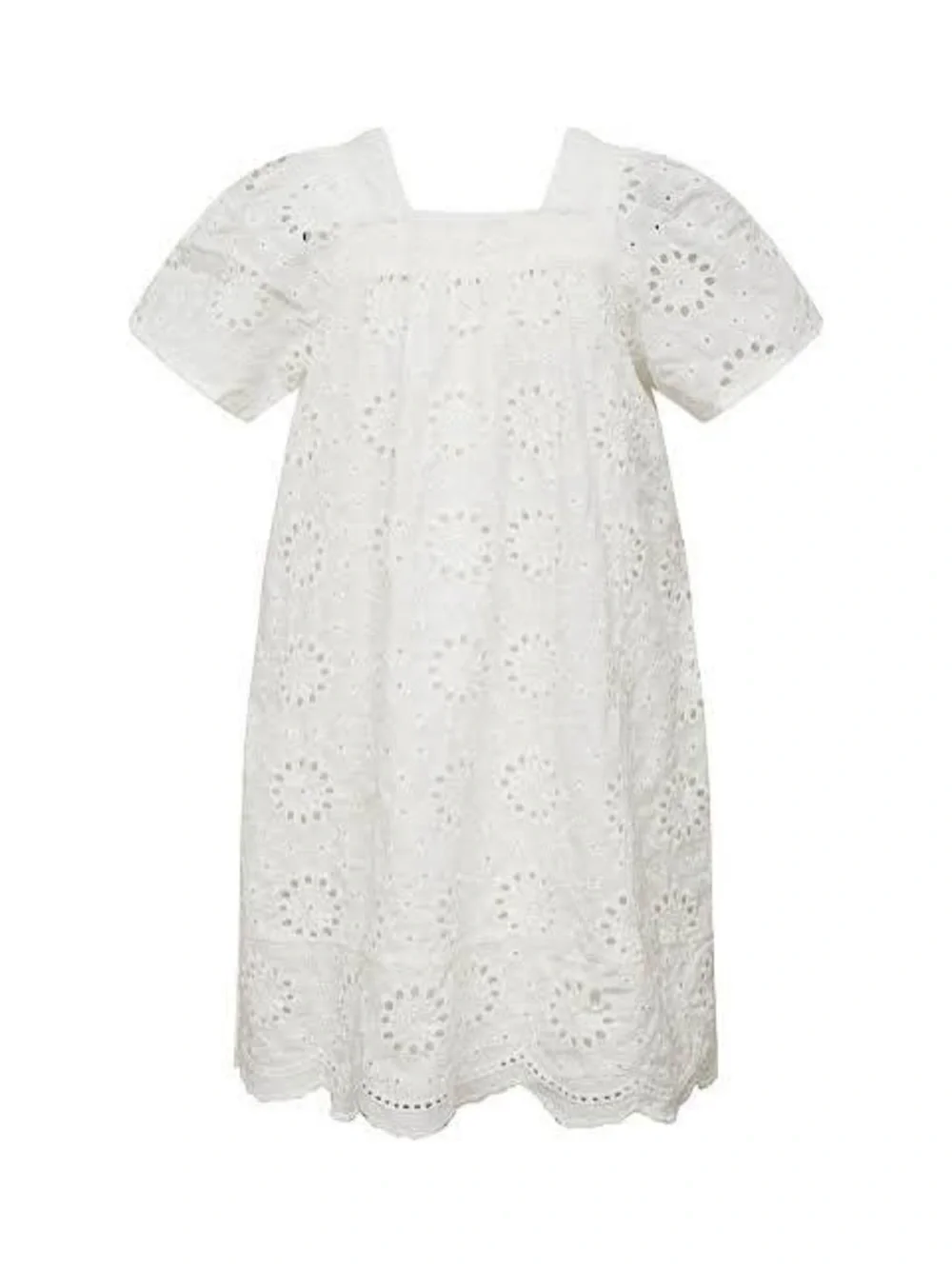 Beach Riot Girls Little Ollie Dress White Magnolia Eyelet Puff-Sleeve Size 3/4